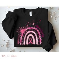 Rainbow Cancer Survivor Breast Cancer Pink Ribbon Sweatshirt thumb 2