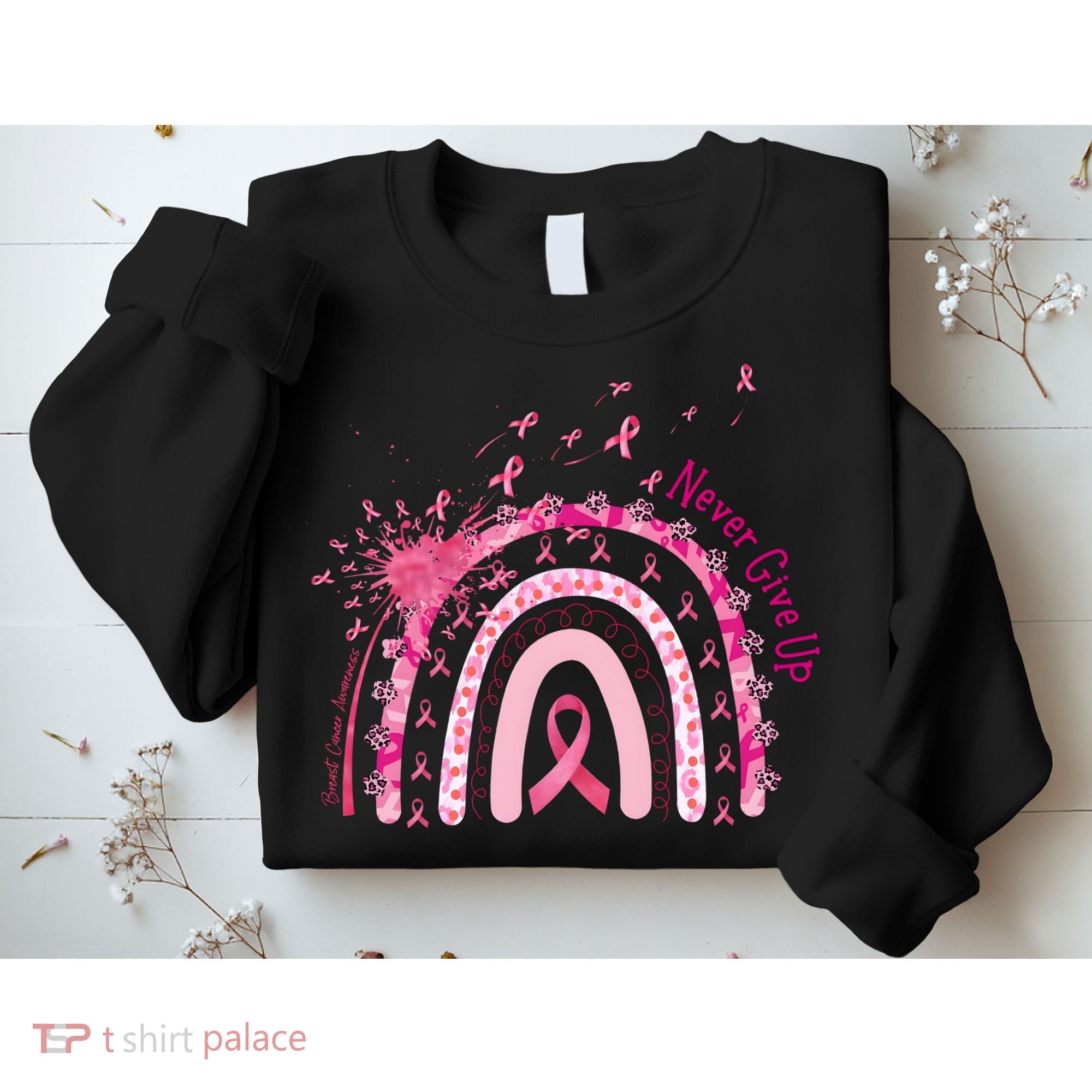 Rainbow Cancer Survivor Breast Cancer Pink Ribbon Sweatshirt