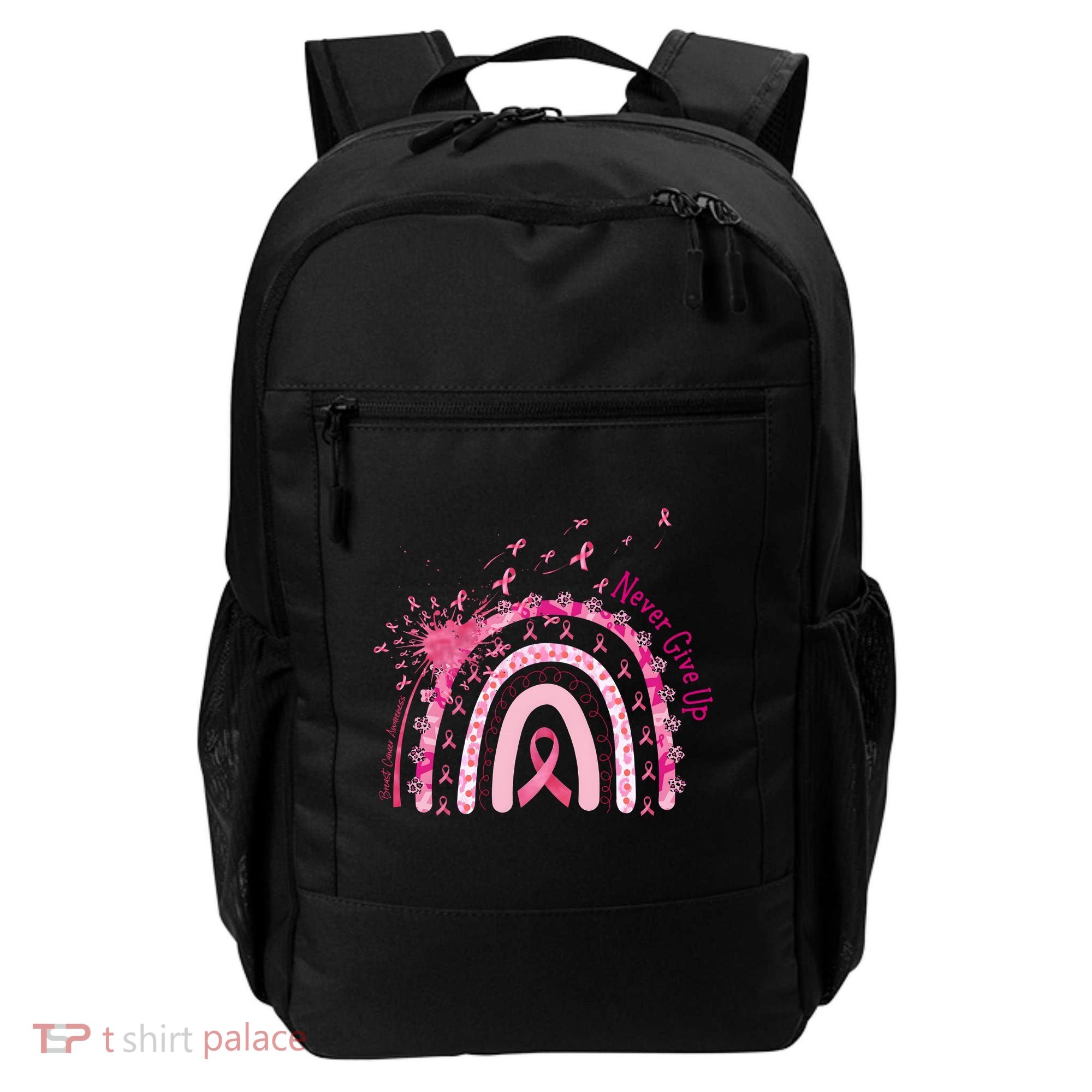 Rainbow Cancer Survivor Breast Cancer Pink Ribbon Backpack