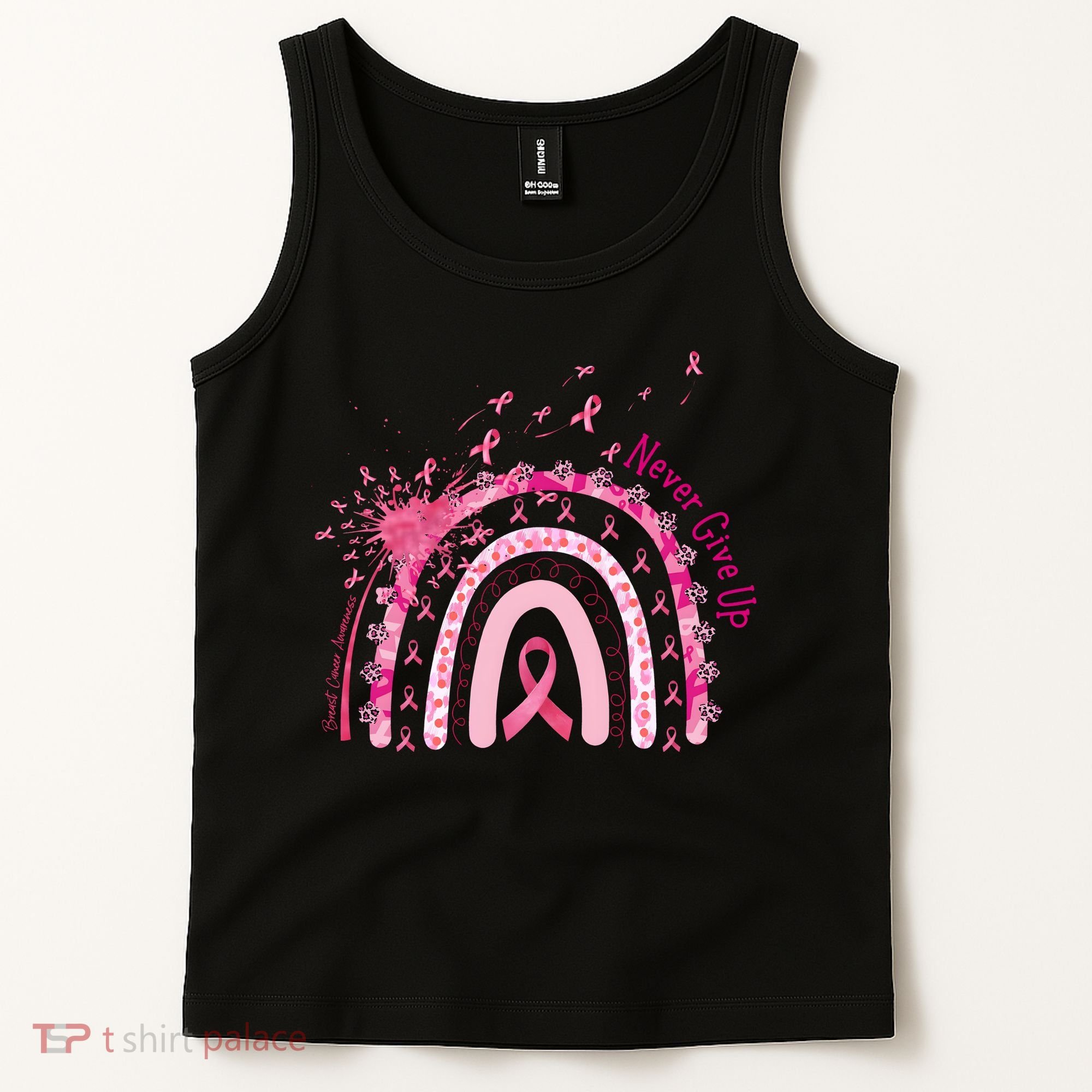 Rainbow Cancer Survivor Breast Cancer Pink Ribbon Tank Top