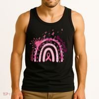Rainbow Cancer Survivor Breast Cancer Pink Ribbon Tank Top thumb 3