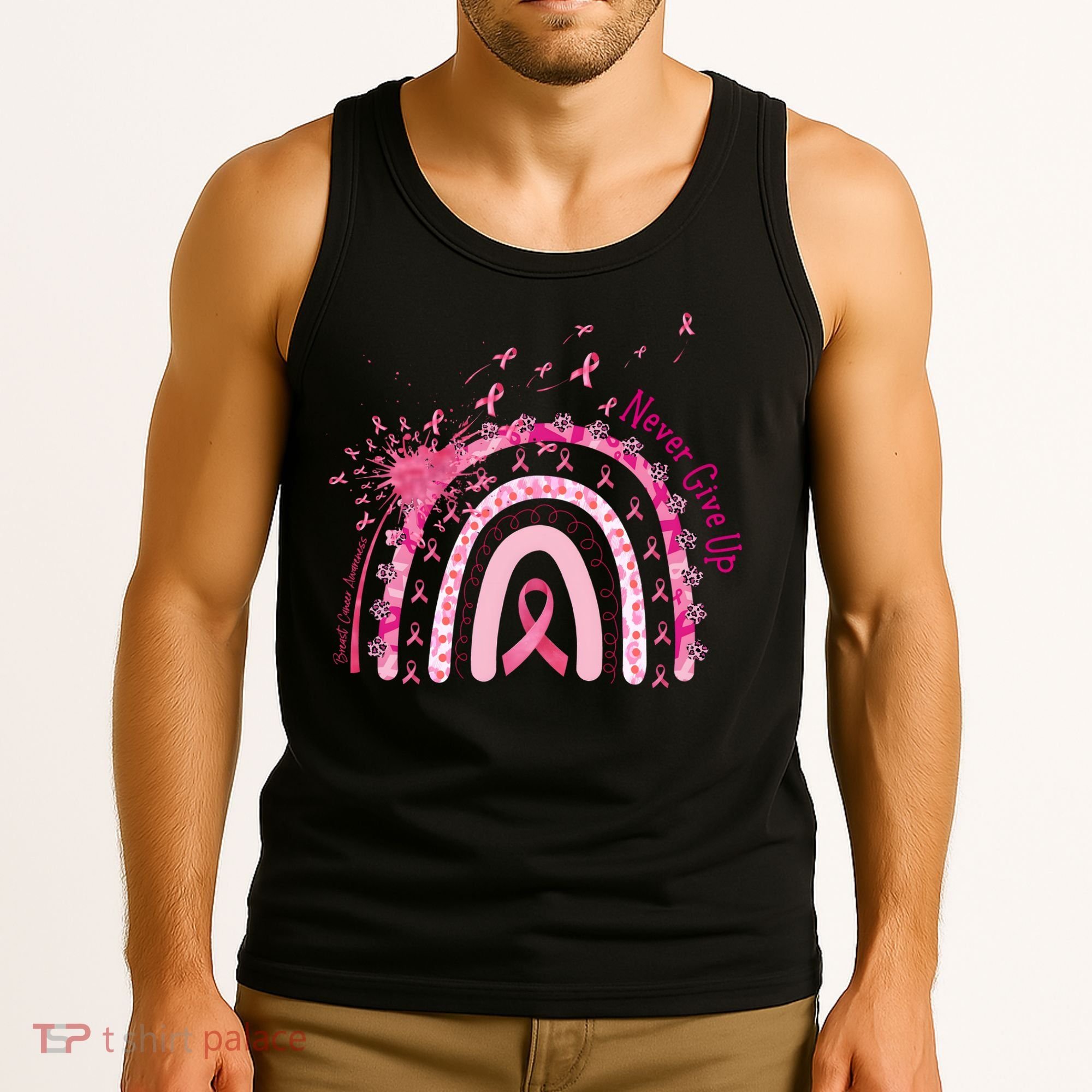 Rainbow Cancer Survivor Breast Cancer Pink Ribbon Tank Top