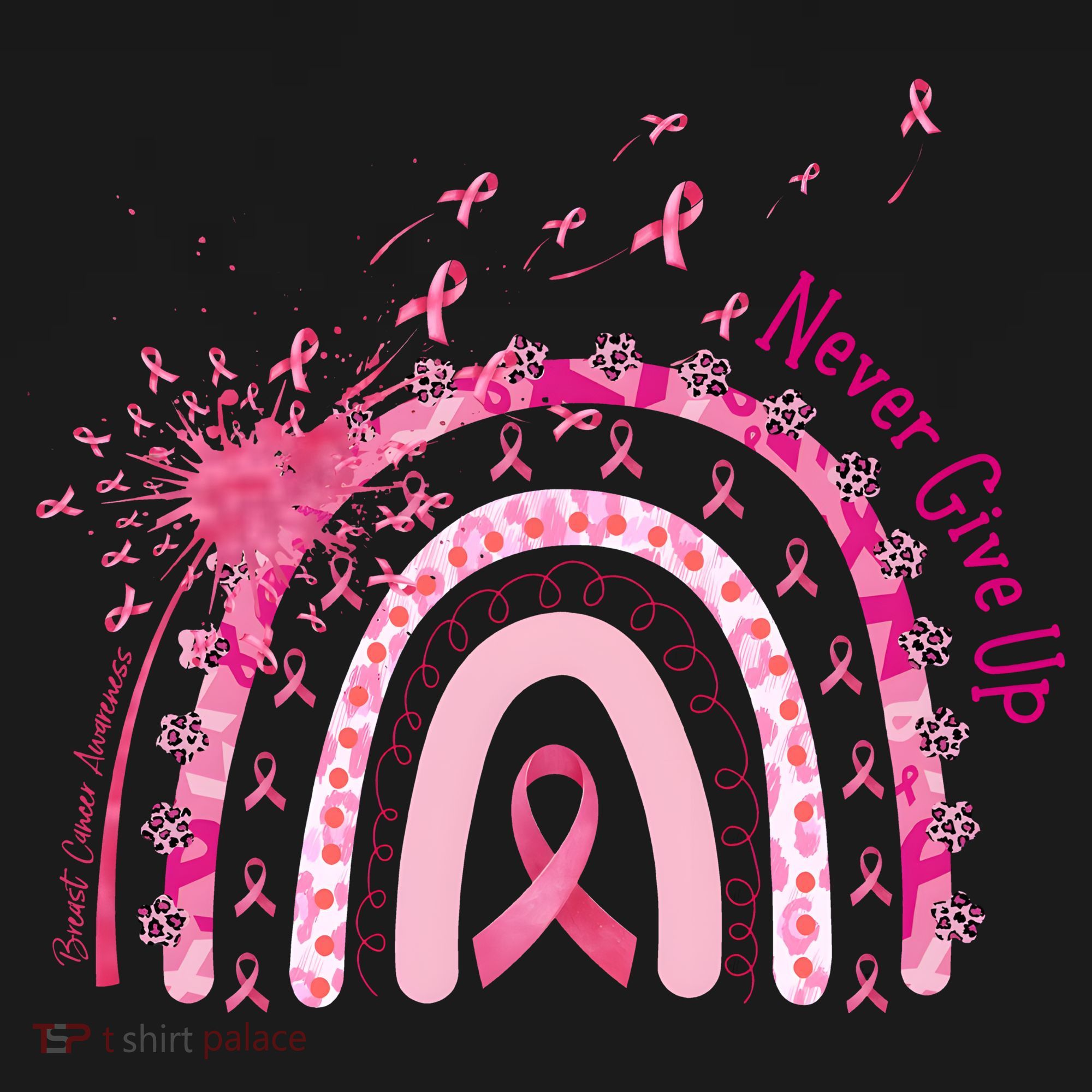 Rainbow Cancer Survivor Breast Cancer Pink Ribbon Women's Long Sleeve Shirt