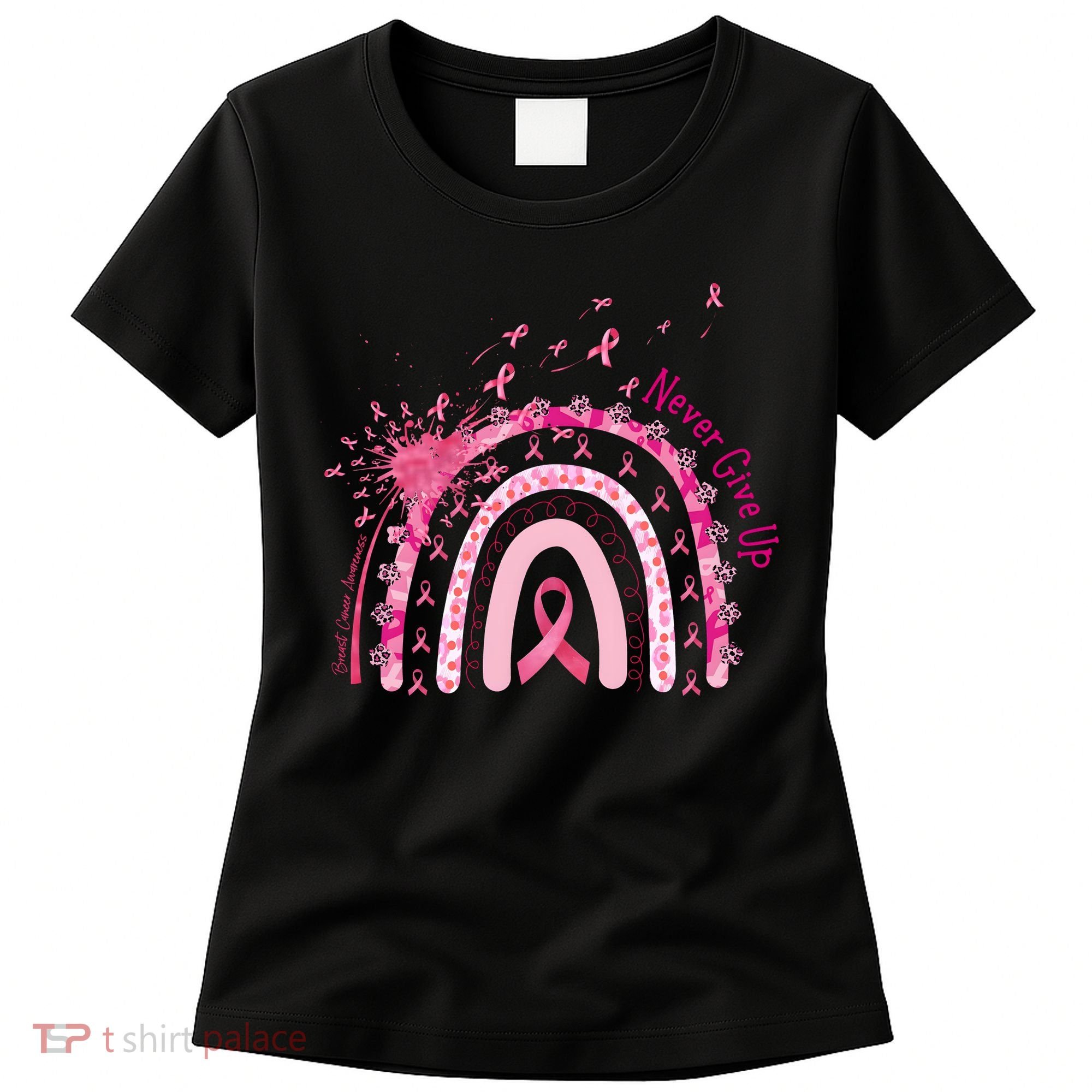 Rainbow Cancer Survivor Breast Cancer Pink Ribbon Women's T-Shirt