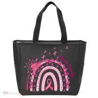 Rainbow Cancer Survivor Breast Cancer Pink Ribbon Tote Bag thumb 0