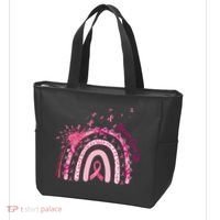 Rainbow Cancer Survivor Breast Cancer Pink Ribbon Tote Bag thumb 3