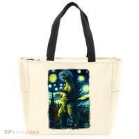 Retro Classic Starry Night Legendary Japanese Kaiju Tote Bag thumb 0