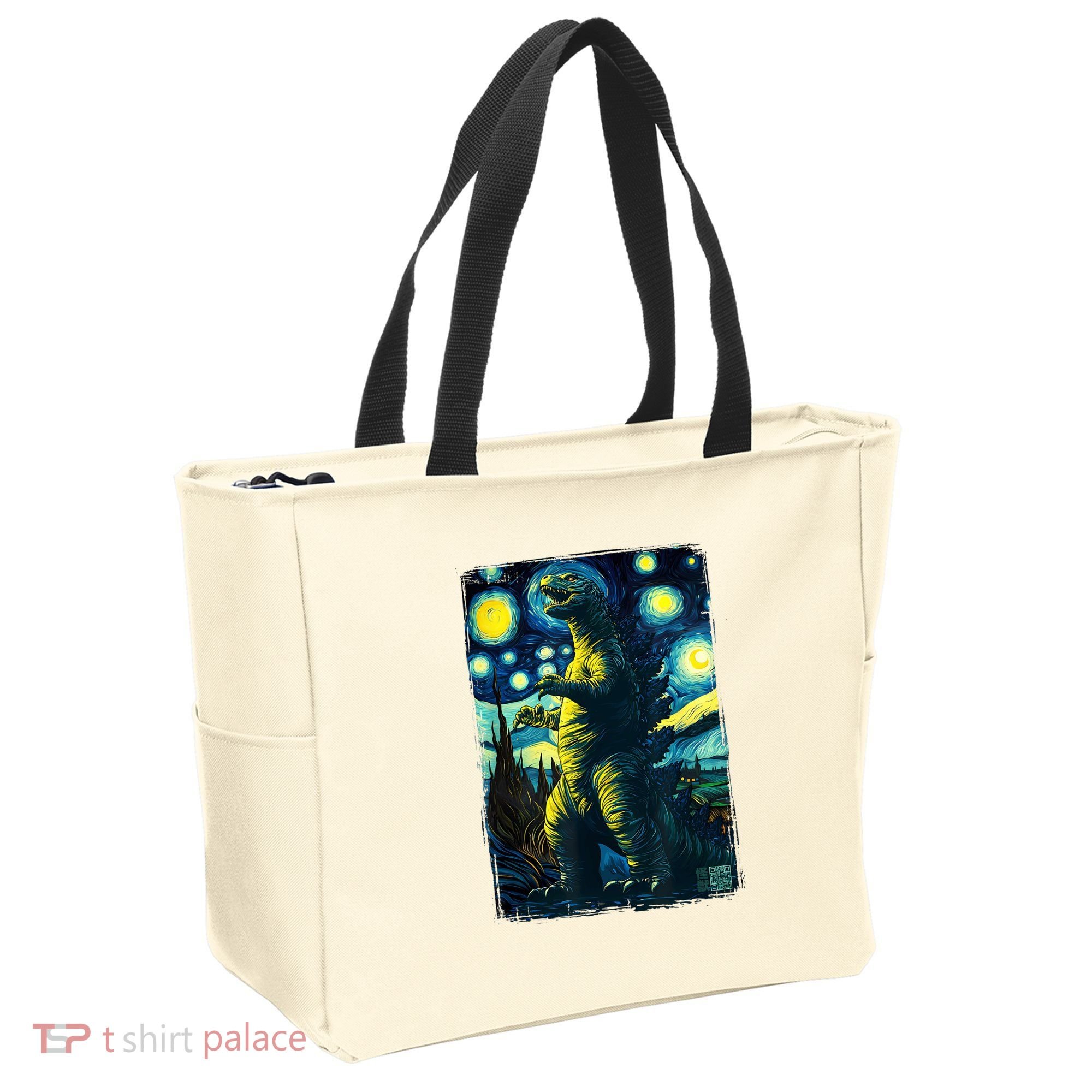 Retro Classic Starry Night Legendary Japanese Kaiju Tote Bag