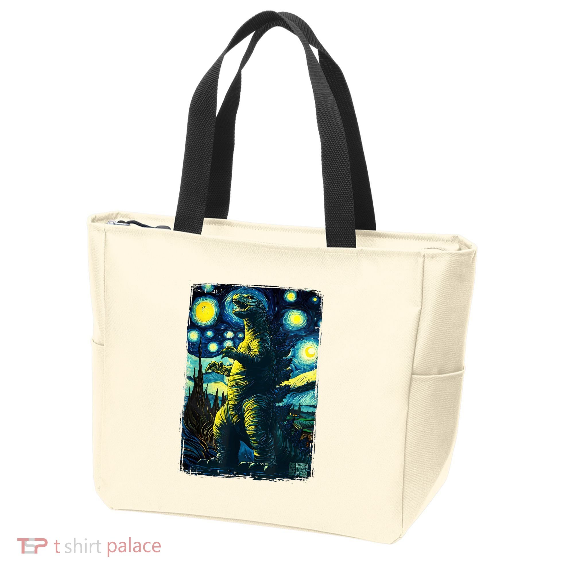 Retro Classic Starry Night Legendary Japanese Kaiju Tote Bag