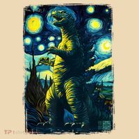 Retro Classic Starry Night Legendary Japanese Kaiju Tote Bag thumb 4