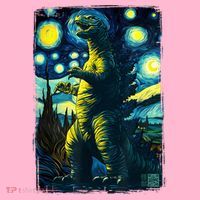 Retro Classic Starry Night Legendary Japanese Kaiju Coaster thumb 2