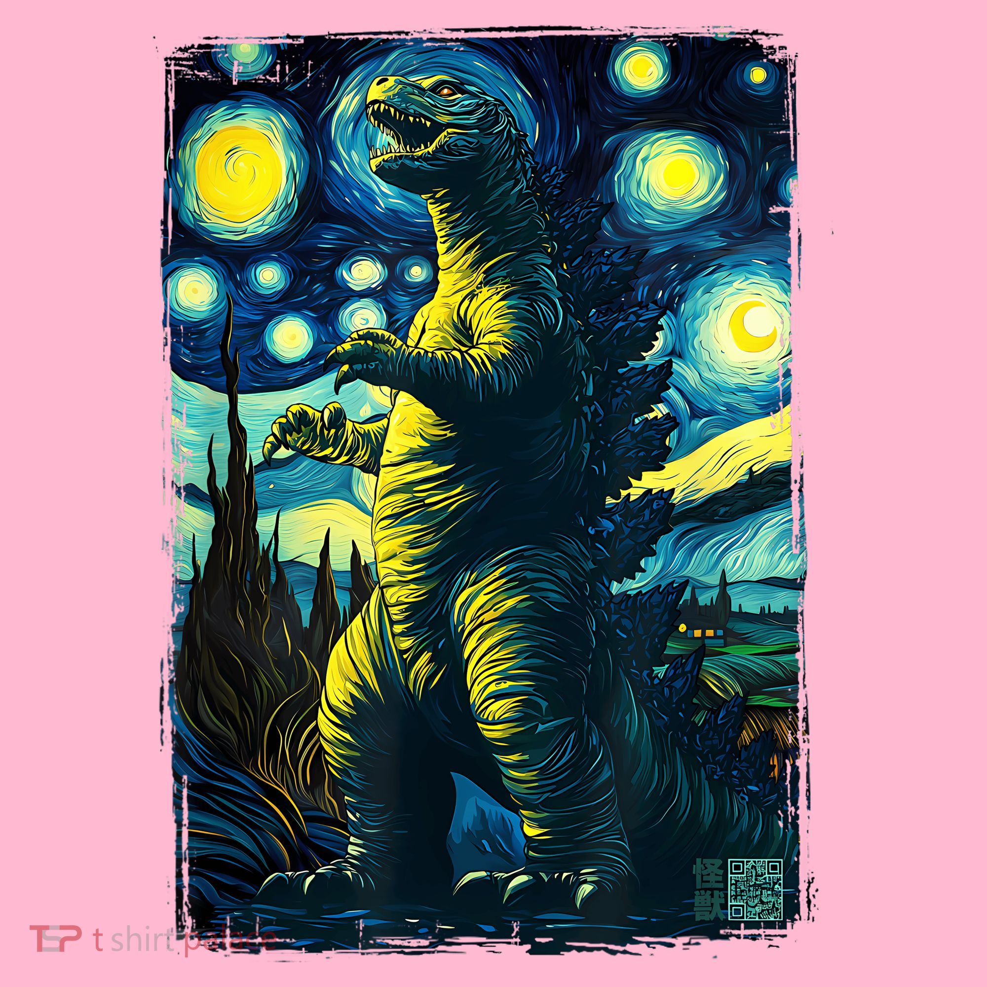 Retro Classic Starry Night Legendary Japanese Kaiju Coaster