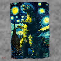 Retro Classic Starry Night Legendary Japanese Kaiju Toddler Hoodie thumb 2