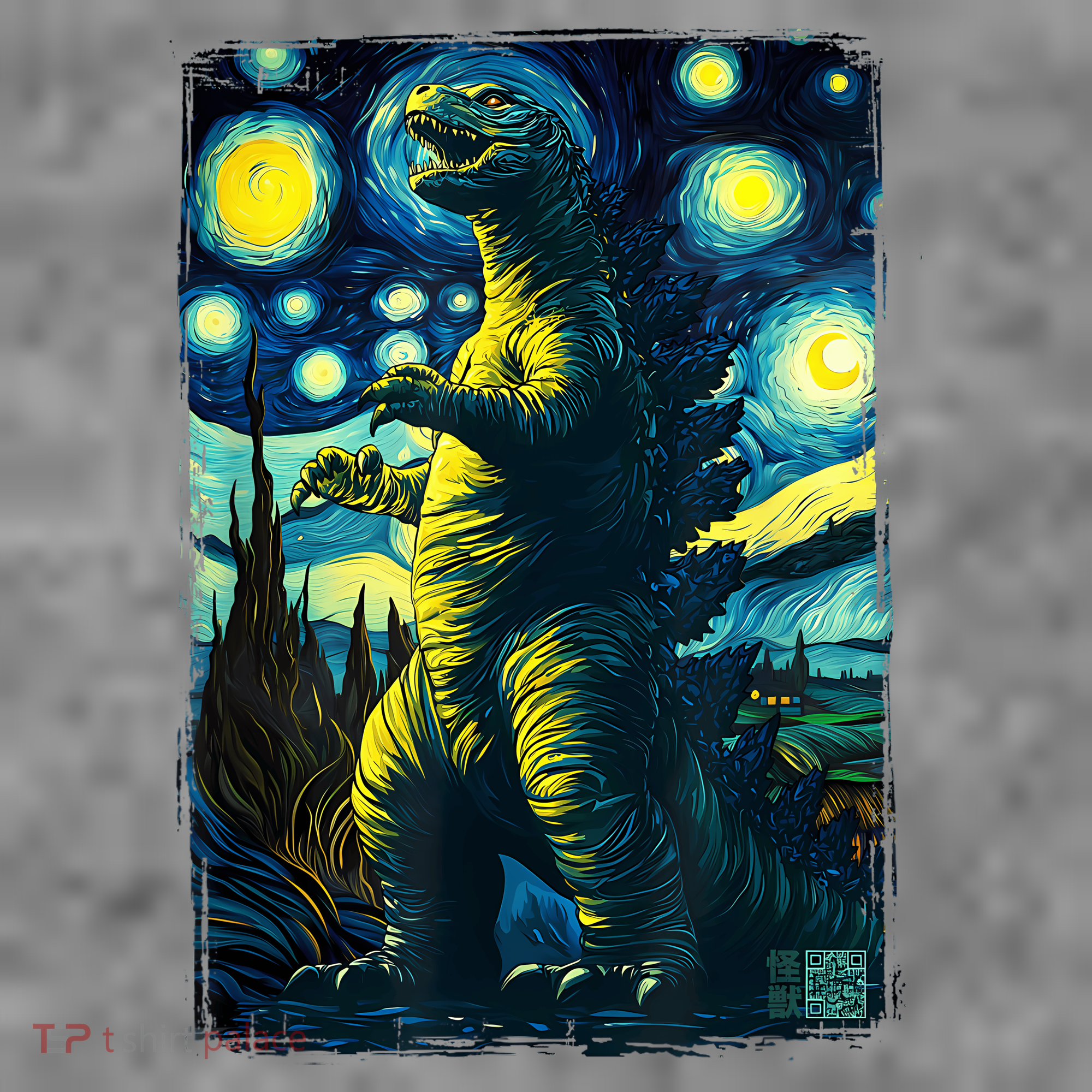 Retro Classic Starry Night Legendary Japanese Kaiju Toddler Hoodie