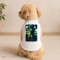 Retro Classic Starry Night Legendary Japanese Kaiju Doggie Tank thumb 2