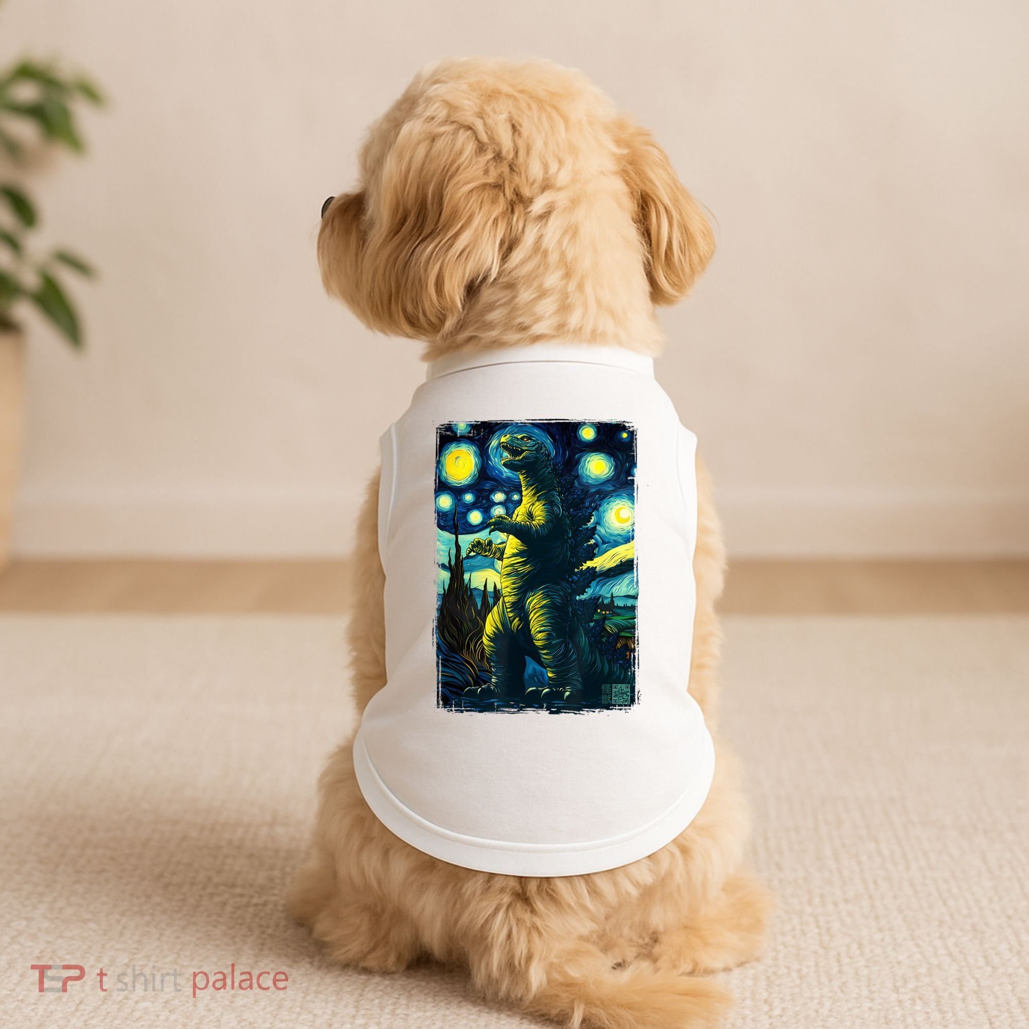 Retro Classic Starry Night Legendary Japanese Kaiju Doggie Tank