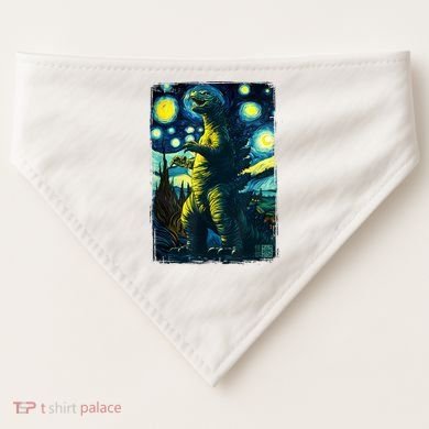 Retro Classic Starry Night Legendary Japanese Kaiju USA-Made Doggie Bandana