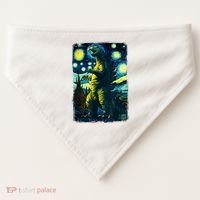 Retro Classic Starry Night Legendary Japanese Kaiju USA-Made Doggie Bandana thumb 0