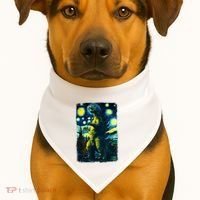 Retro Classic Starry Night Legendary Japanese Kaiju USA-Made Doggie Bandana thumb 1