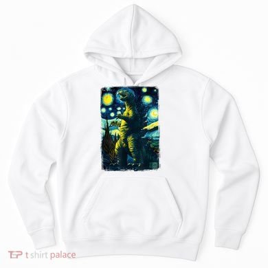 Retro Classic Starry Night Legendary Japanese Kaiju Hoodie