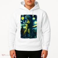 Retro Classic Starry Night Legendary Japanese Kaiju Hoodie thumb 2