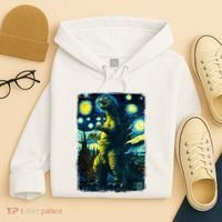 Retro Classic Starry Night Legendary Japanese Kaiju Hoodie thumb 4