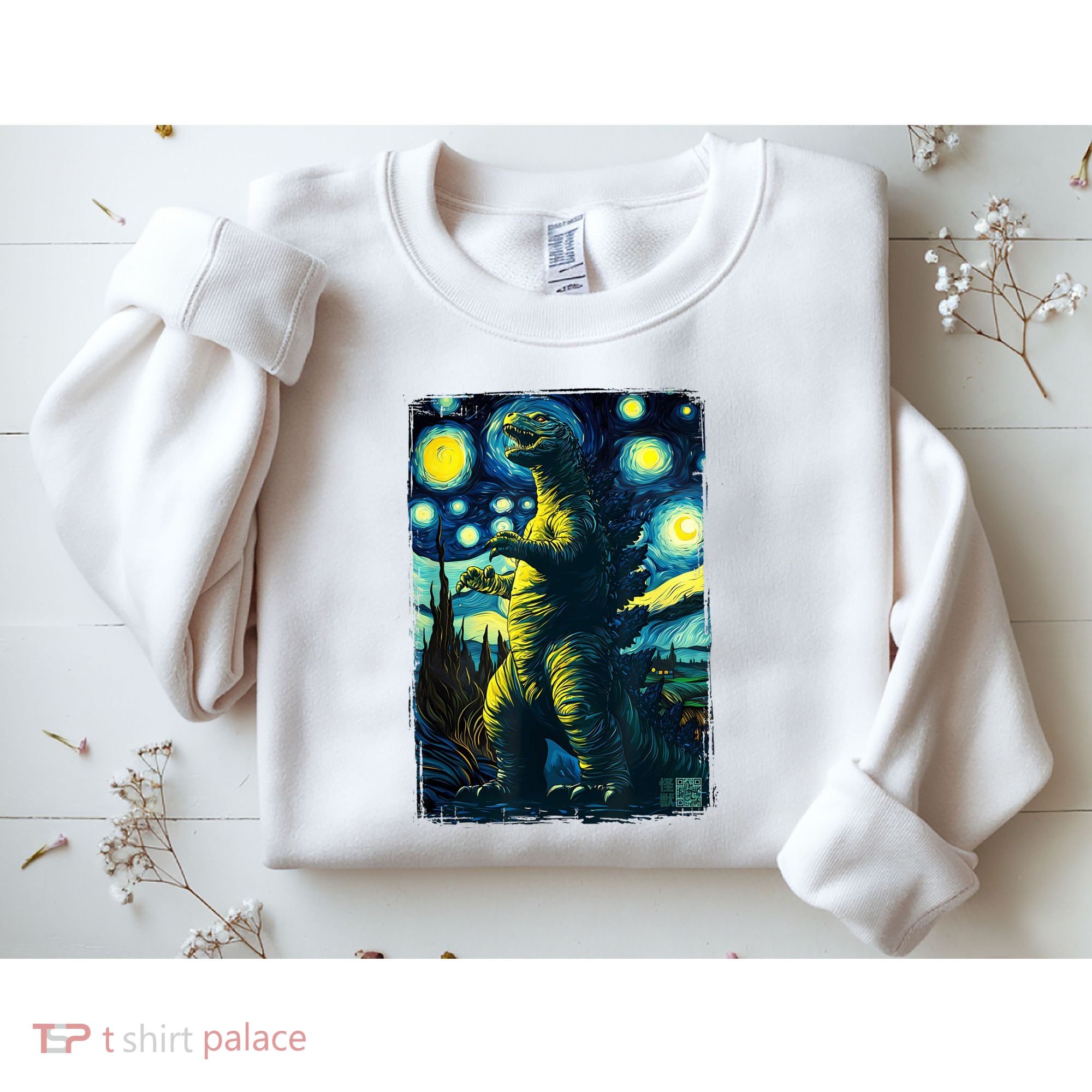 Retro Classic Starry Night Legendary Japanese Kaiju Sweatshirt