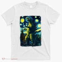 Retro Classic Starry Night Legendary Japanese Kaiju T-Shirt thumb 0