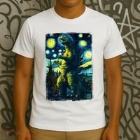 Retro Classic Starry Night Legendary Japanese Kaiju T-Shirt thumb 3