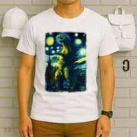 Retro Classic Starry Night Legendary Japanese Kaiju T-Shirt thumb 6
