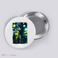 Retro Classic Starry Night Legendary Japanese Kaiju Button thumb 0