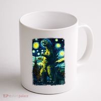 Retro Classic Starry Night Legendary Japanese Kaiju Coffee Mug thumb 1