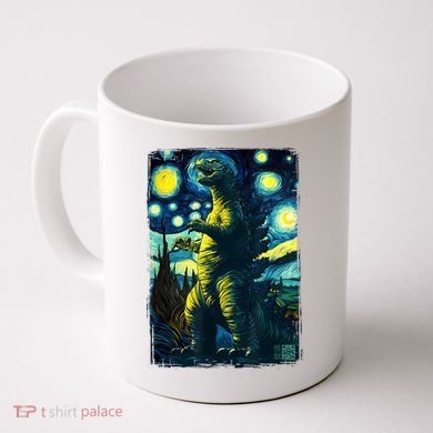 Retro Classic Starry Night Legendary Japanese Kaiju Coffee Mug