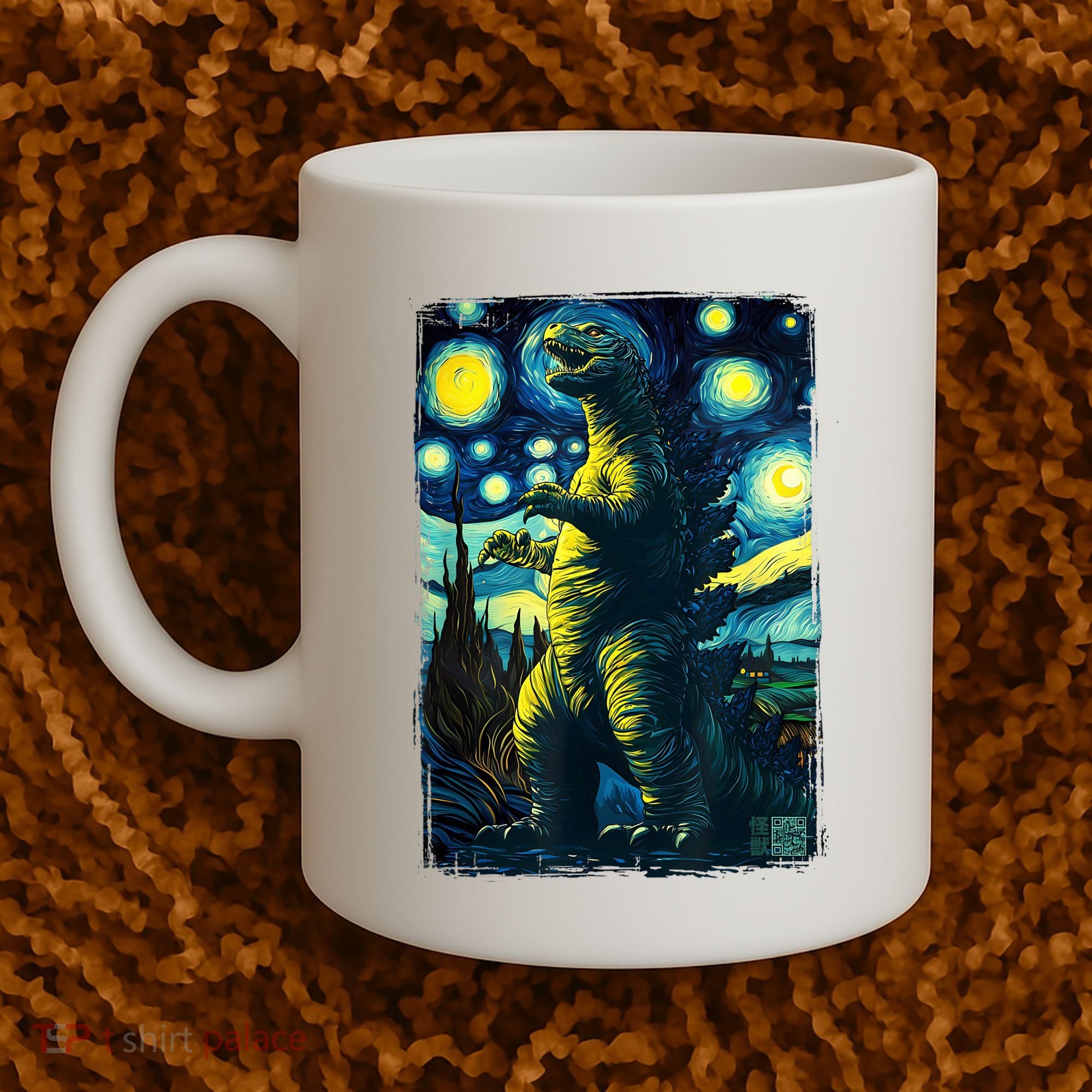 Retro Classic Starry Night Legendary Japanese Kaiju Coffee Mug
