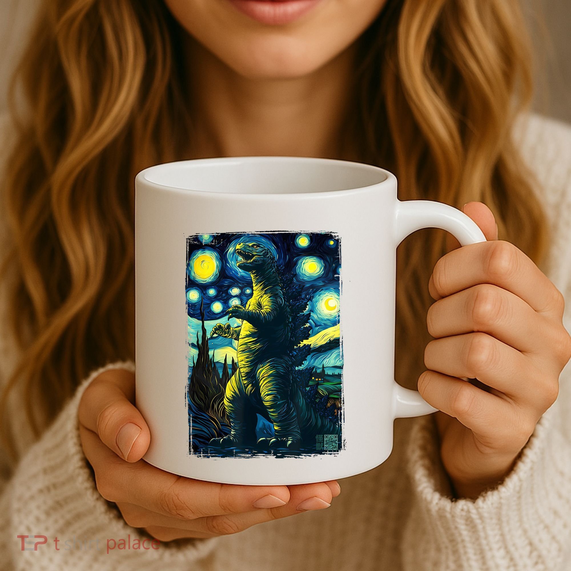 Retro Classic Starry Night Legendary Japanese Kaiju Coffee Mug