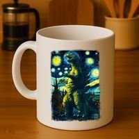 Retro Classic Starry Night Legendary Japanese Kaiju Coffee Mug thumb 4