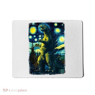 Retro Classic Starry Night Legendary Japanese Kaiju Mousepad