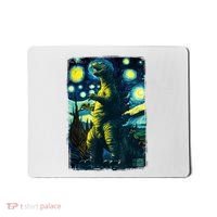 Retro Classic Starry Night Legendary Japanese Kaiju Mousepad thumb 0