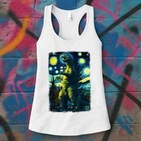 Retro Classic Starry Night Legendary Japanese Kaiju Women's Tank Top thumb 3