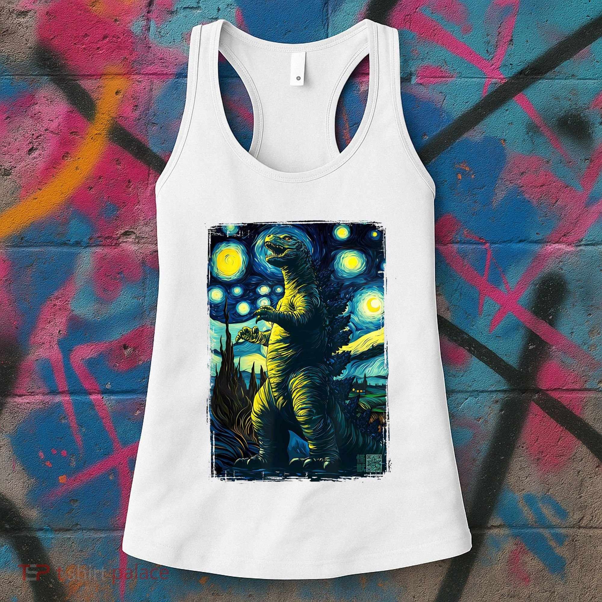 Retro Classic Starry Night Legendary Japanese Kaiju Women's Tank Top