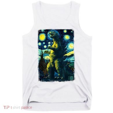Retro Classic Starry Night Legendary Japanese Kaiju Tank Top