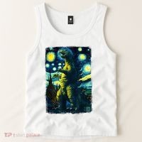 Retro Classic Starry Night Legendary Japanese Kaiju Tank Top thumb 2