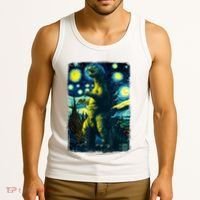 Retro Classic Starry Night Legendary Japanese Kaiju Tank Top thumb 3