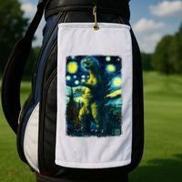 Retro Classic Starry Night Legendary Japanese Kaiju Golf Towel thumb 2