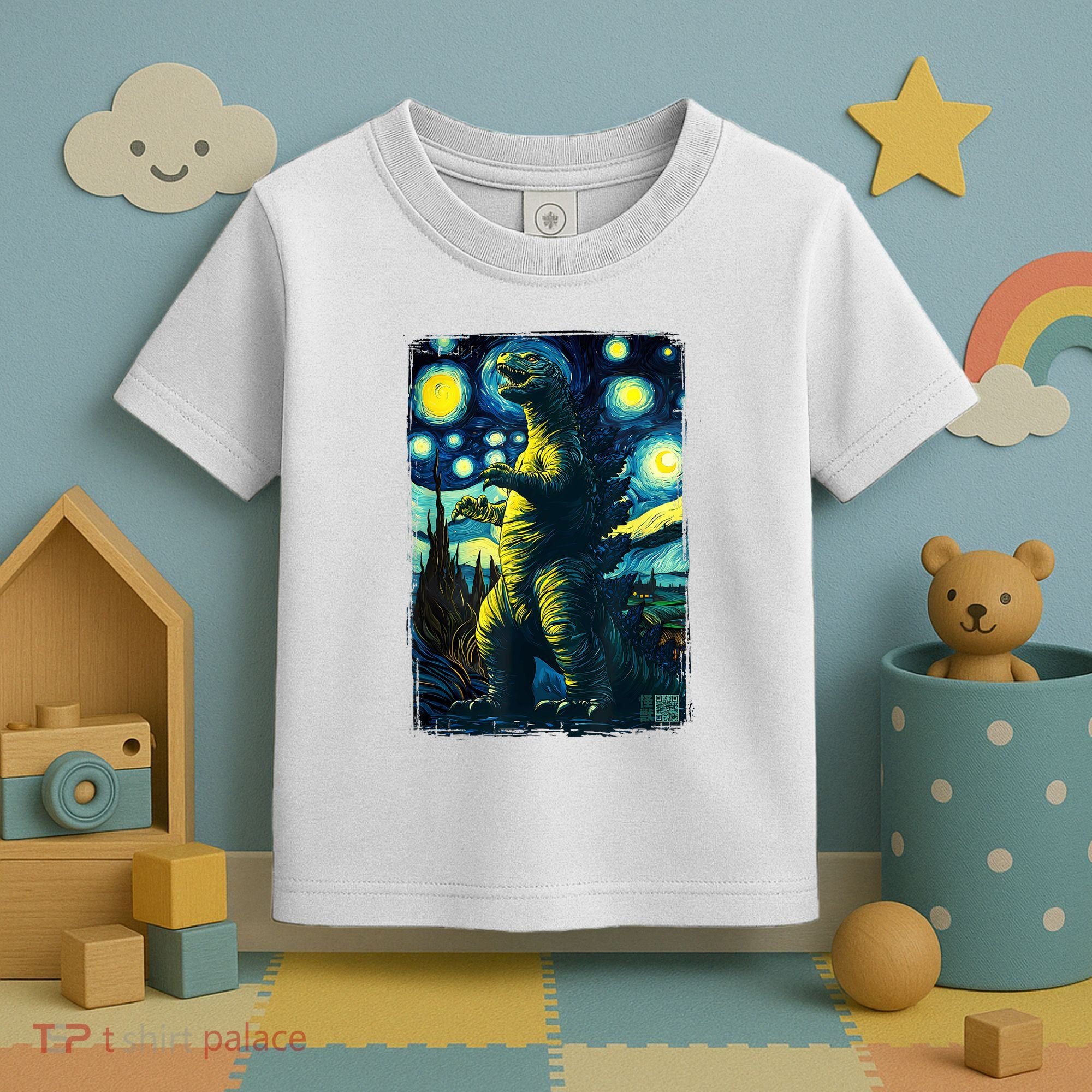 Retro Classic Starry Night Legendary Japanese Kaiju Toddler T-Shirt