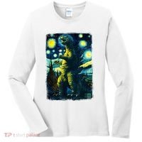 Retro Classic Starry Night Legendary Japanese Kaiju Women's Long Sleeve Shirt thumb 0