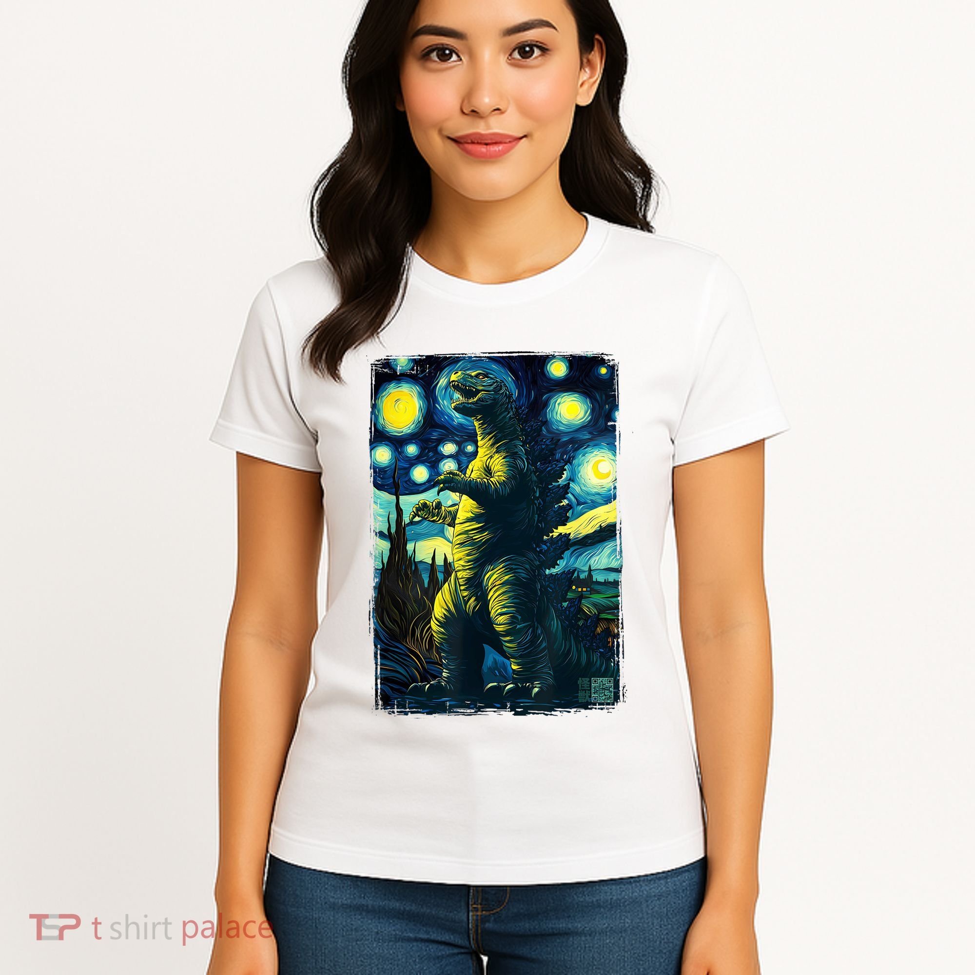Retro Classic Starry Night Legendary Japanese Kaiju Women's T-Shirt