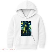 Retro Classic Starry Night Legendary Japanese Kaiju Kids Hoodie thumb 0