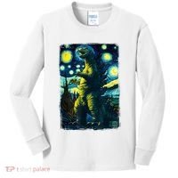 Retro Classic Starry Night Legendary Japanese Kaiju Kids Long Sleeve Shirt thumb 0