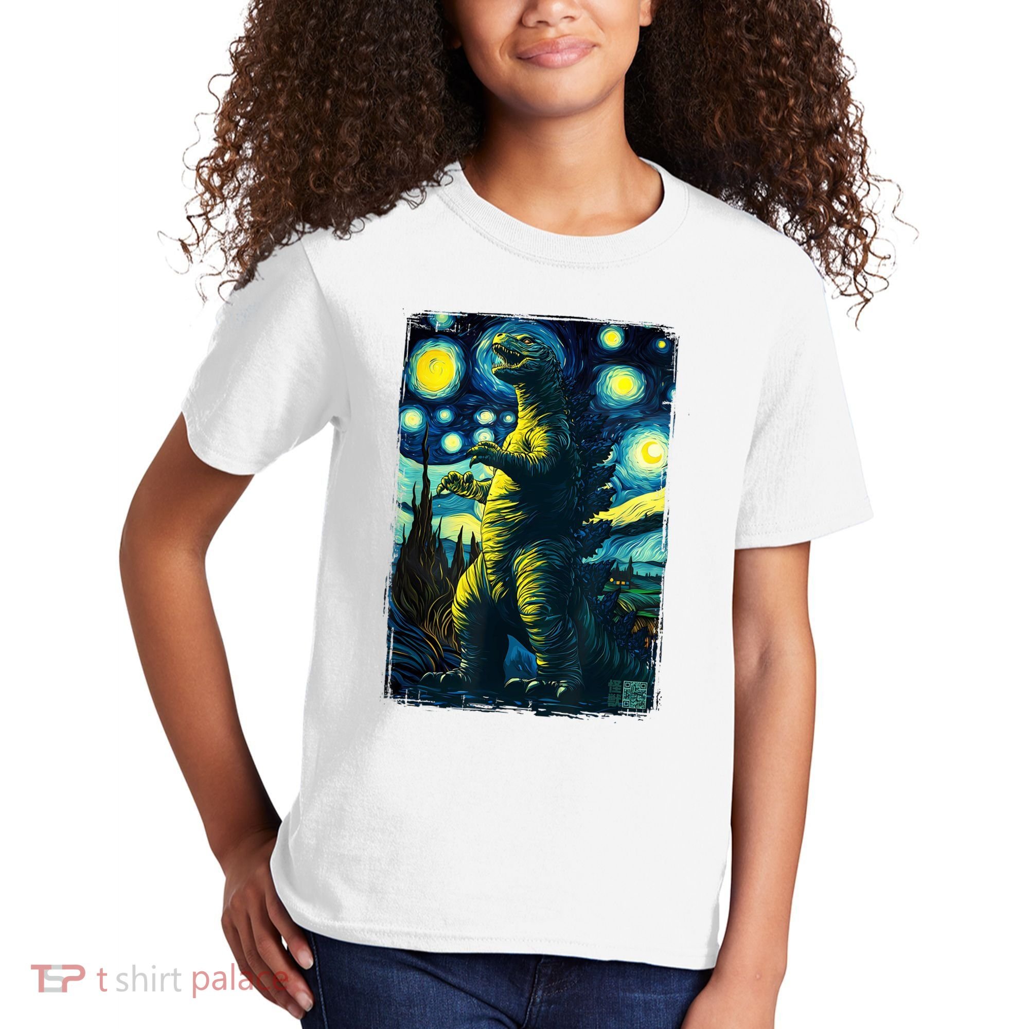 Retro Classic Starry Night Legendary Japanese Kaiju Kids T-Shirt